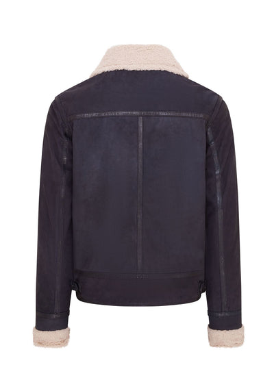 Mens Real Sheep Suede Bomber Aviator Jacket - Sandnes