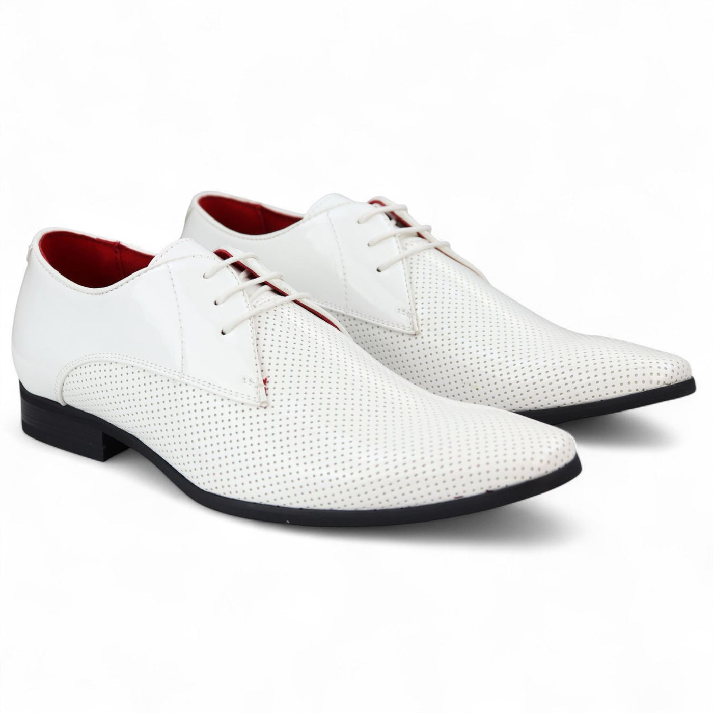 Men’s Pointed Toe Formal Lace Up Perforated Shoes