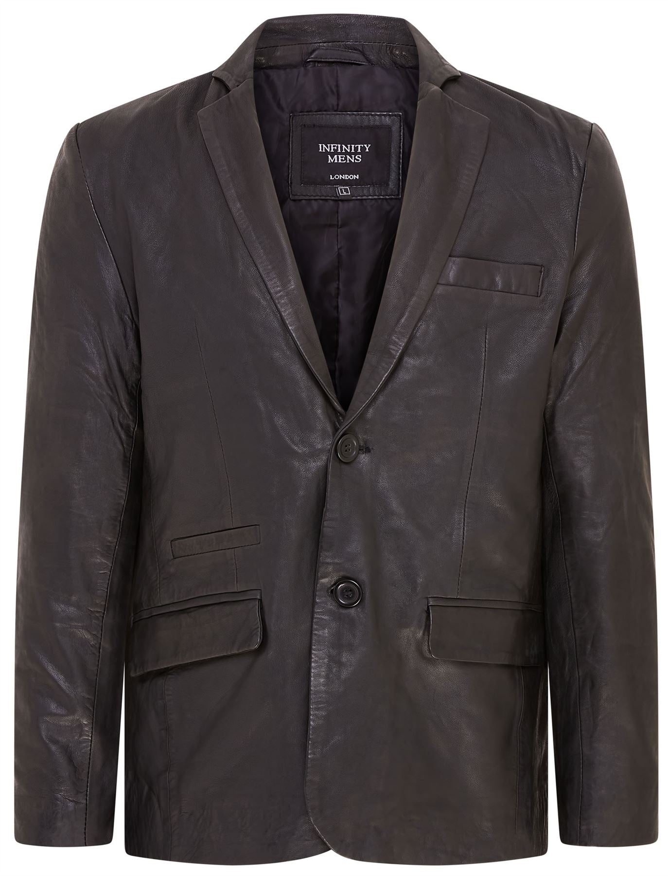 Mens Slim Leather Italian Blazer Jacket-Somero