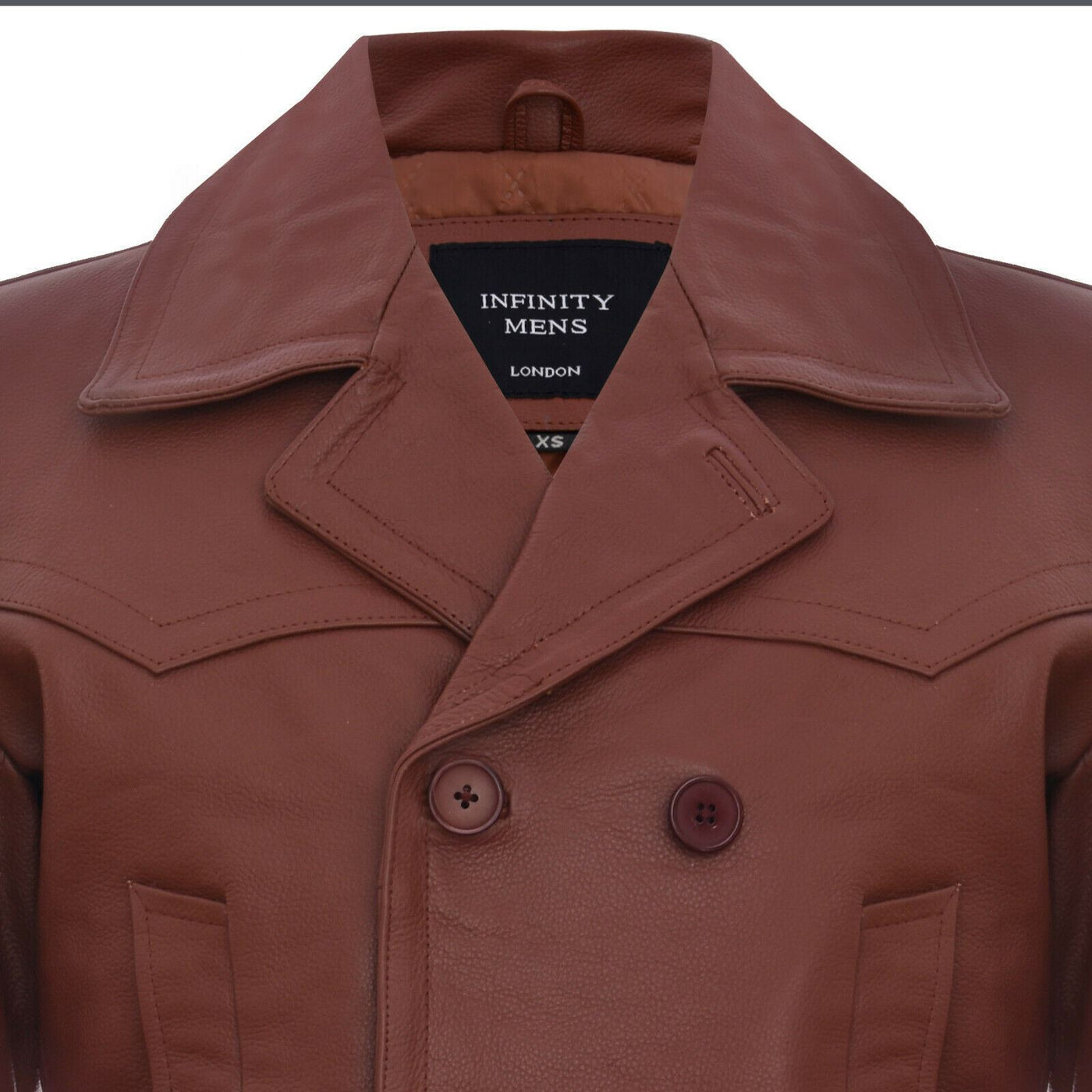 Mens Cowhide Leather Peacoat-Krakaw