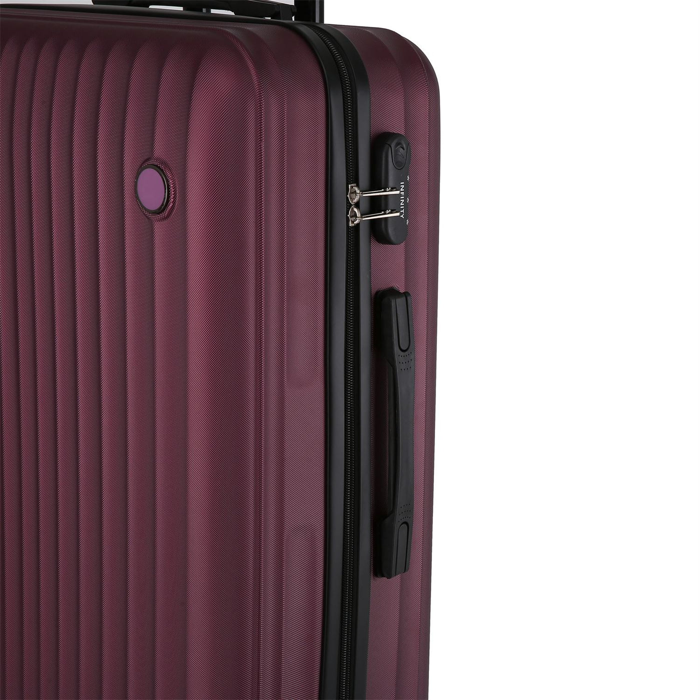 ABS Hard Shell Burgundy Suitcase Luggage Set Travel Carry on Cabin Bag