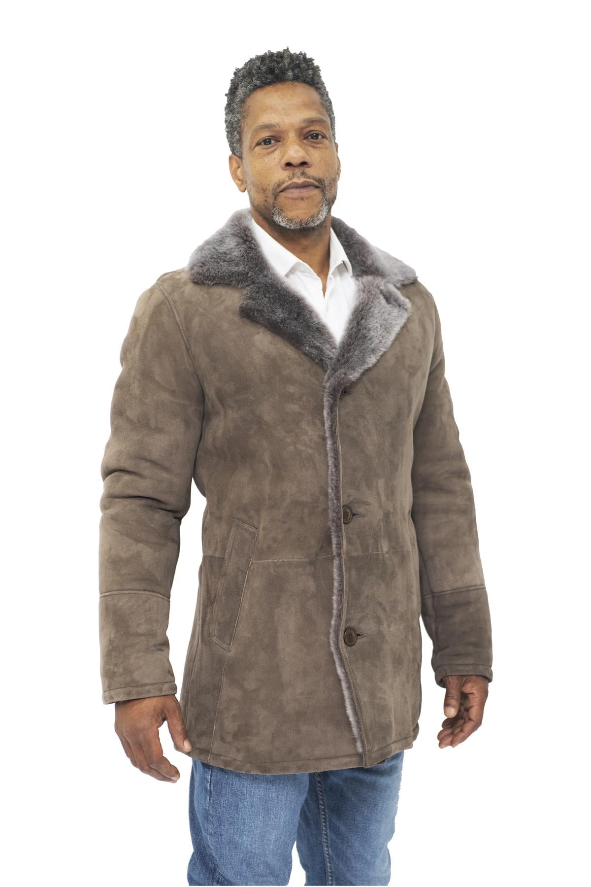 Mens Sheepskin Classic Car Coat-Littlehampton