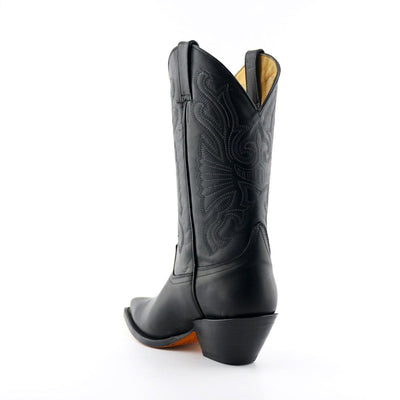 Grinders Black Leather Western Cowboy Boots-Buffalo