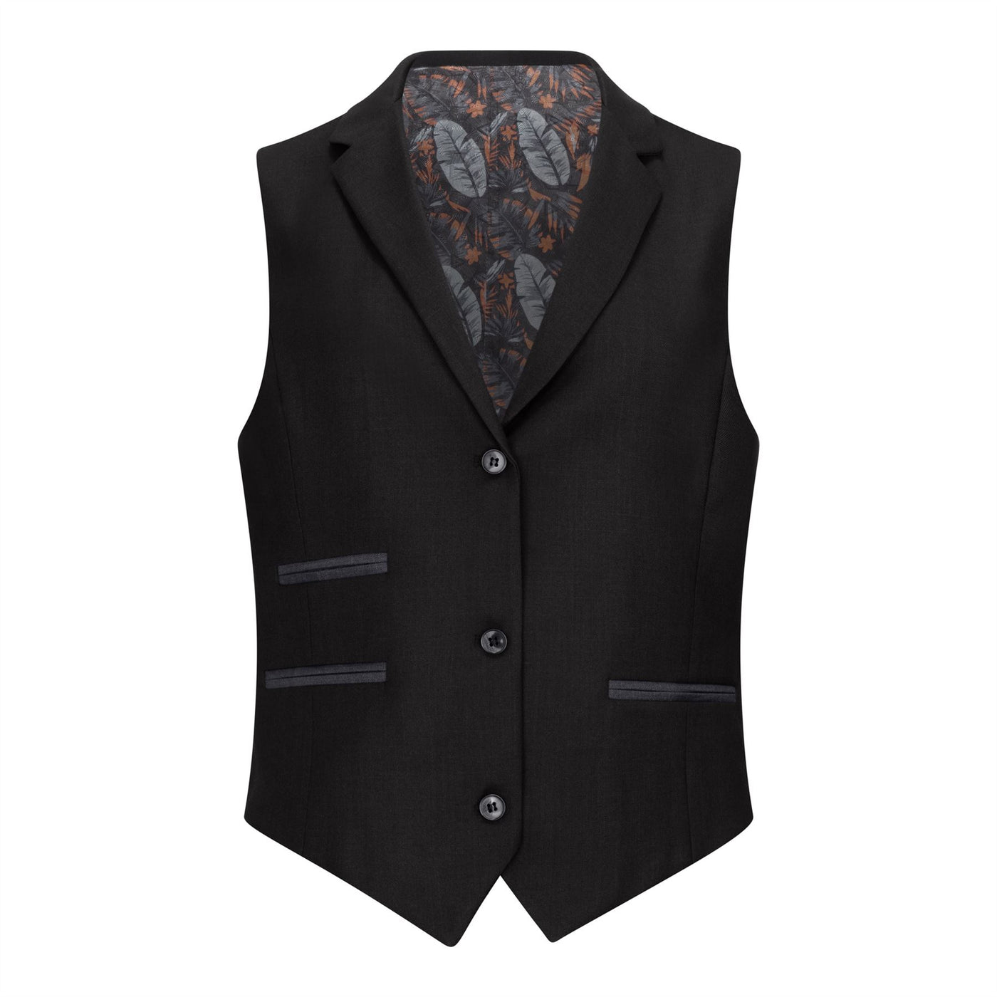 Women's 3 Piece Tailored Fit Plain Black Formal Office Suit