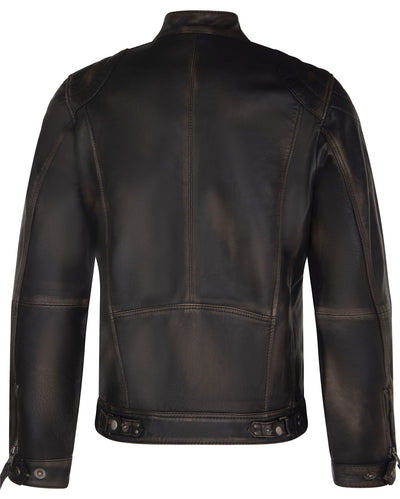 Mens Moto Leather Biker Jacket-Taiwan