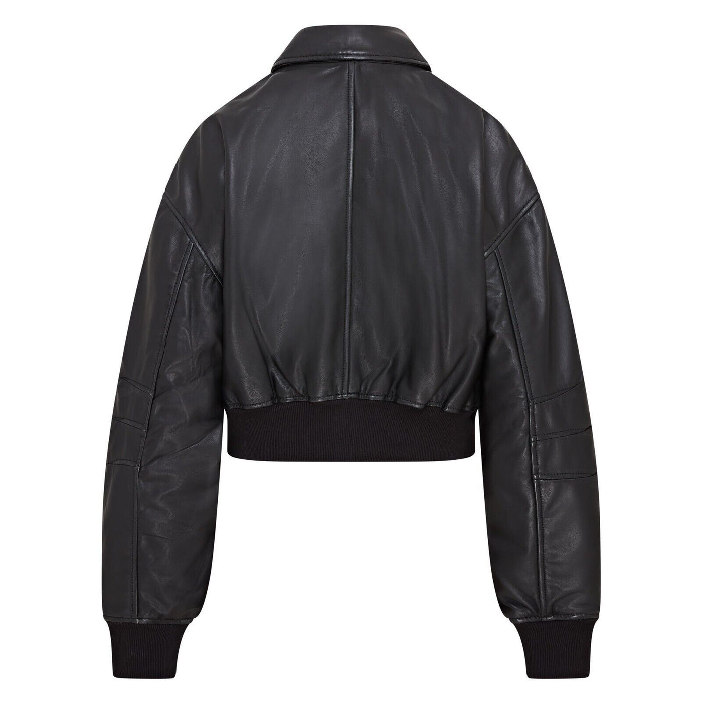 Womens Oversized Leather MA-1 Bomber Jacket - Bozeman