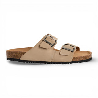 Tamaris Men's Sand Beige Leather Slip-On Footbed Slipper Sandals