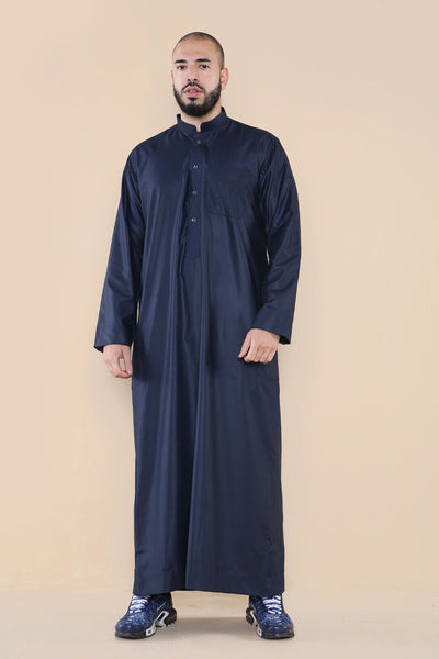 Mens Thobe Jubba Saudi Islamic Arabic Eid Cotton Kaftan Jubbah Umrah Robe