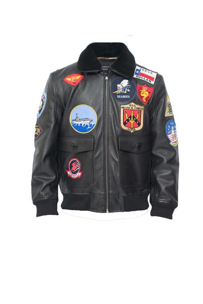 Mens Top Gun A2 Leather Bomber Jacket-San Diego