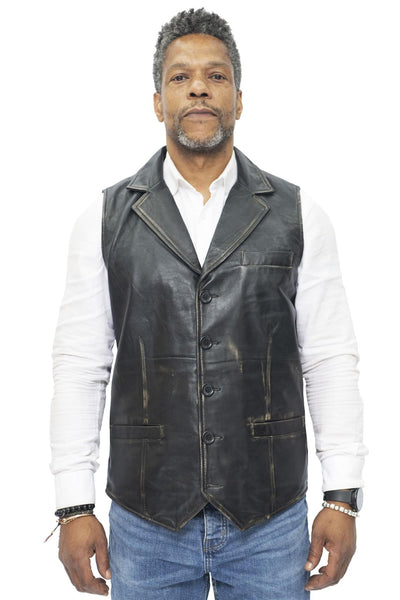 Mens Smart Classic Leather Waistcoat-Bristol