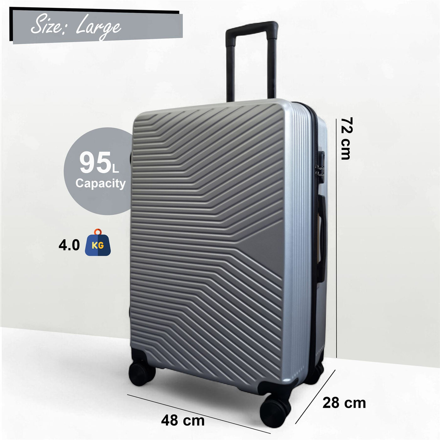 Hardshell Suitcase Set Robust 8 Wheel Luggage Cabin Case Bag