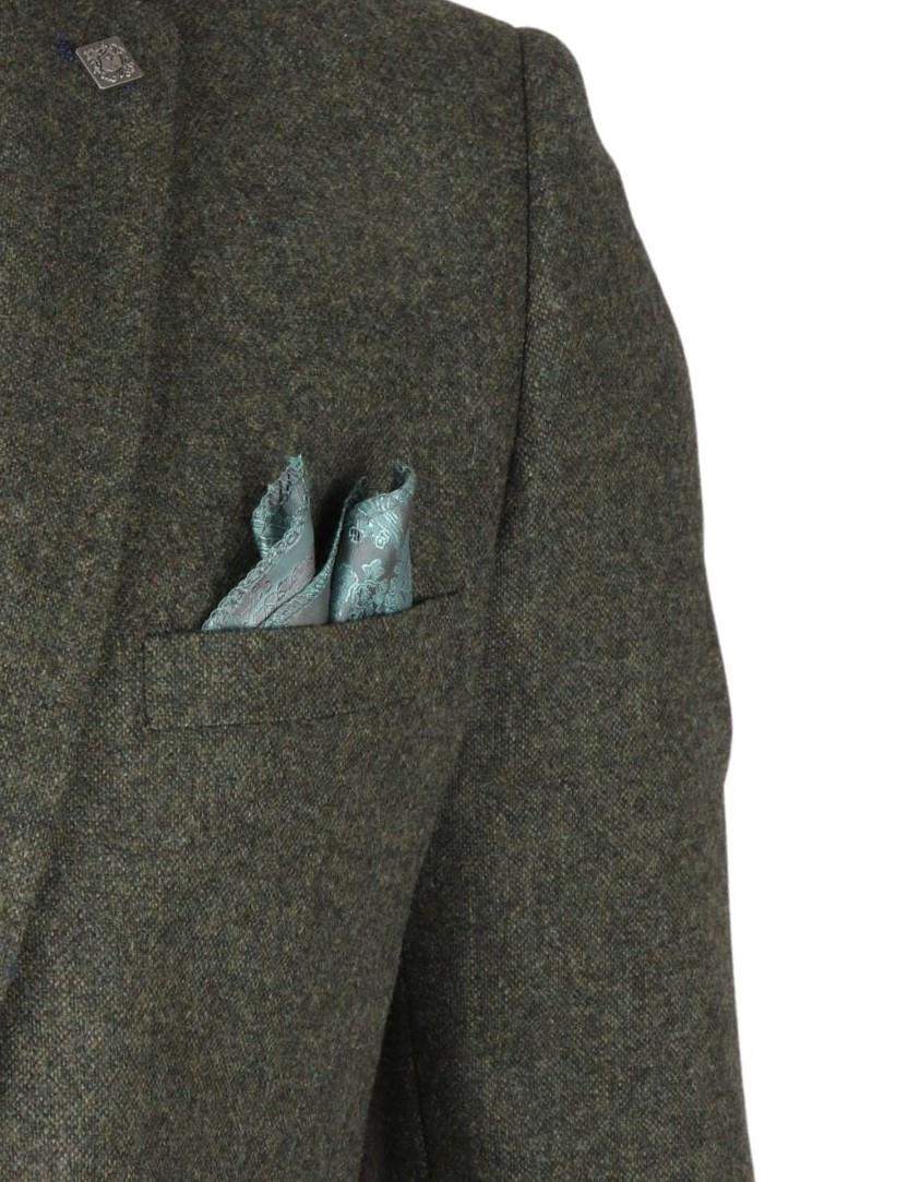 Men's Olive Green Wool Blend Tweed Formal Blazer