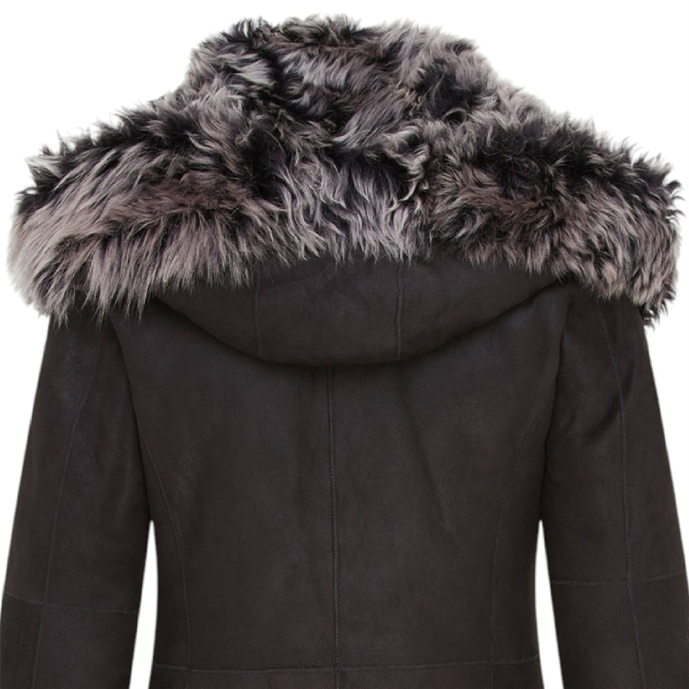 Womens Toscana Sheepskin Leather Hooded Trench Coat - Coast