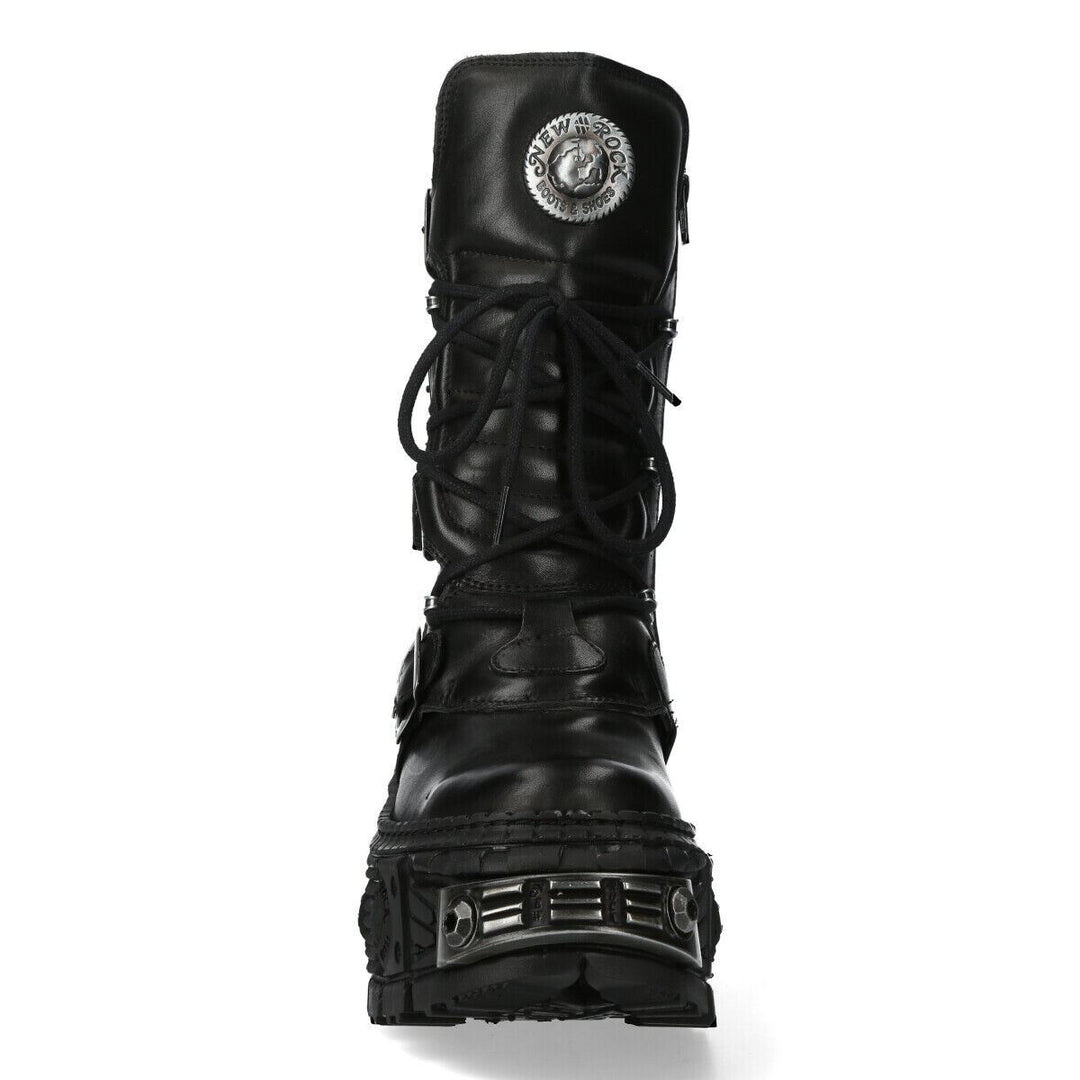 New Rock Mid Calf Gothic Leather Boots-WALL1473-S3 – Infinity Leather