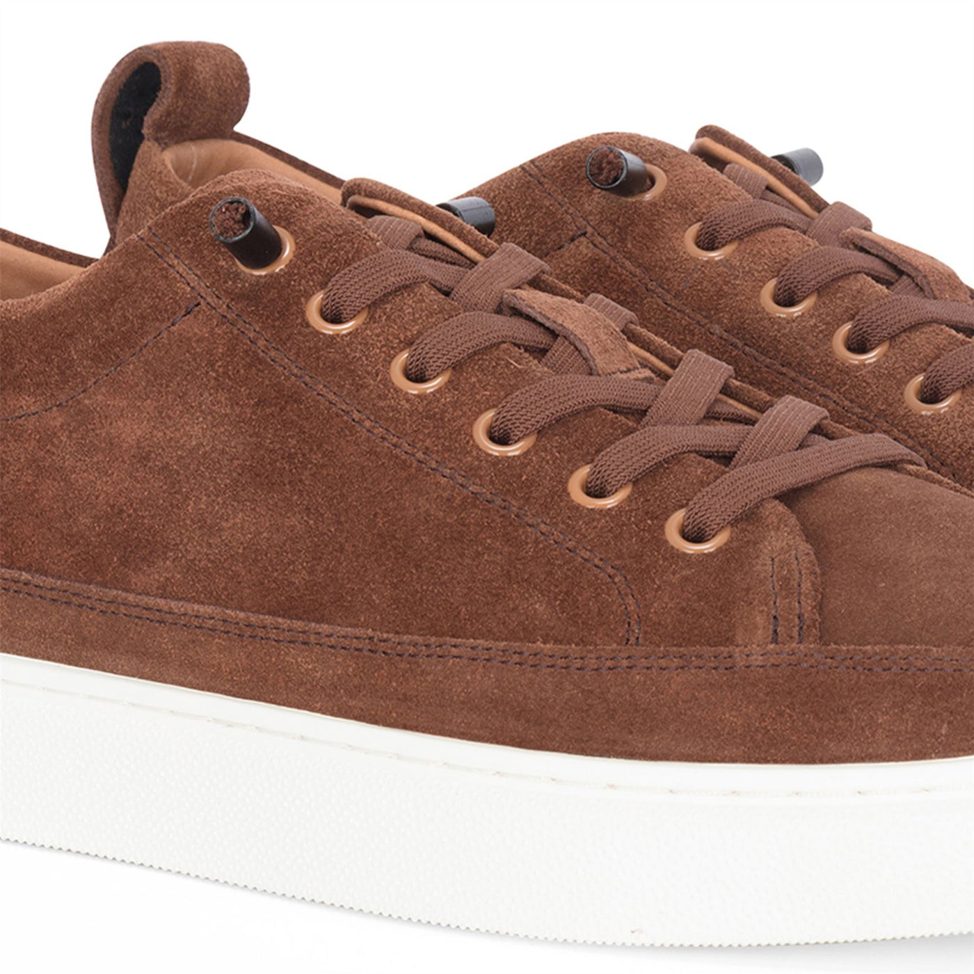 Justin Reess Mens Brown Suede Leather Trainers Sneakers - Josh