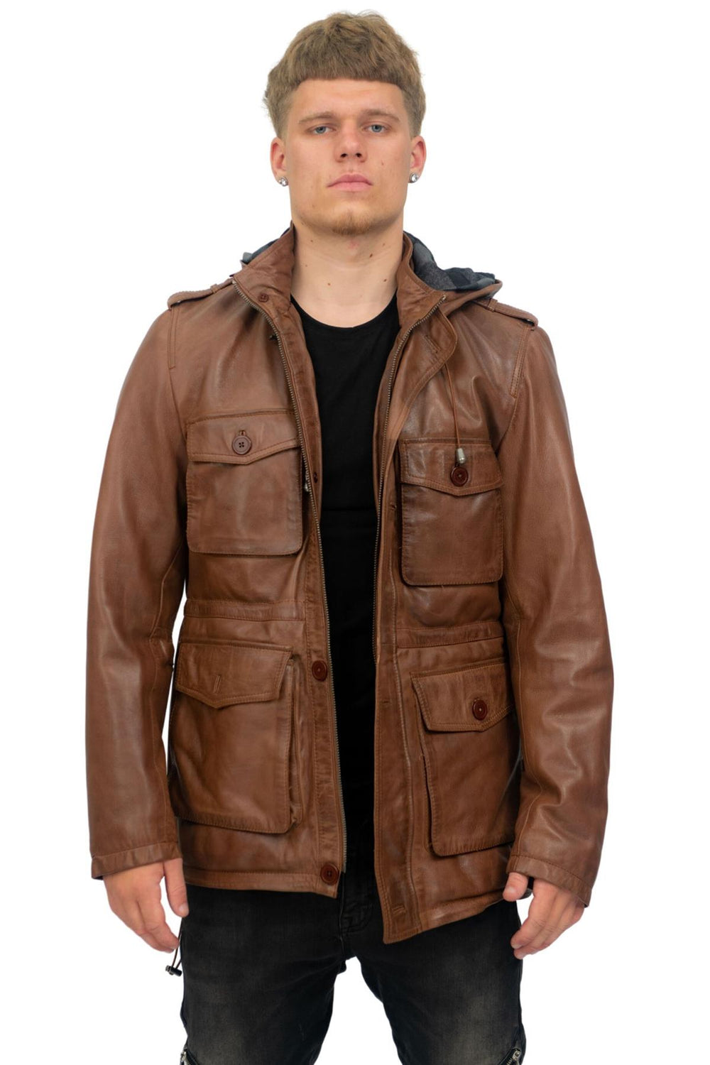 Infinity Mens Brown deals Leather Jacket Small