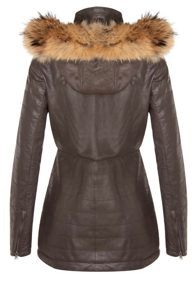 Giacca parka in pelle trapuntata da donna - Curitiba