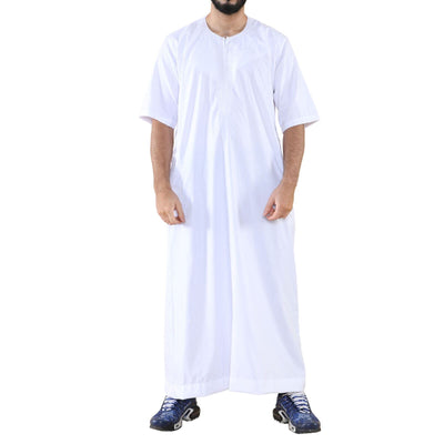 Mens Thobe Jubba Islamic Arab Moroccan Saudi Zipped Kaftan Arab Robe