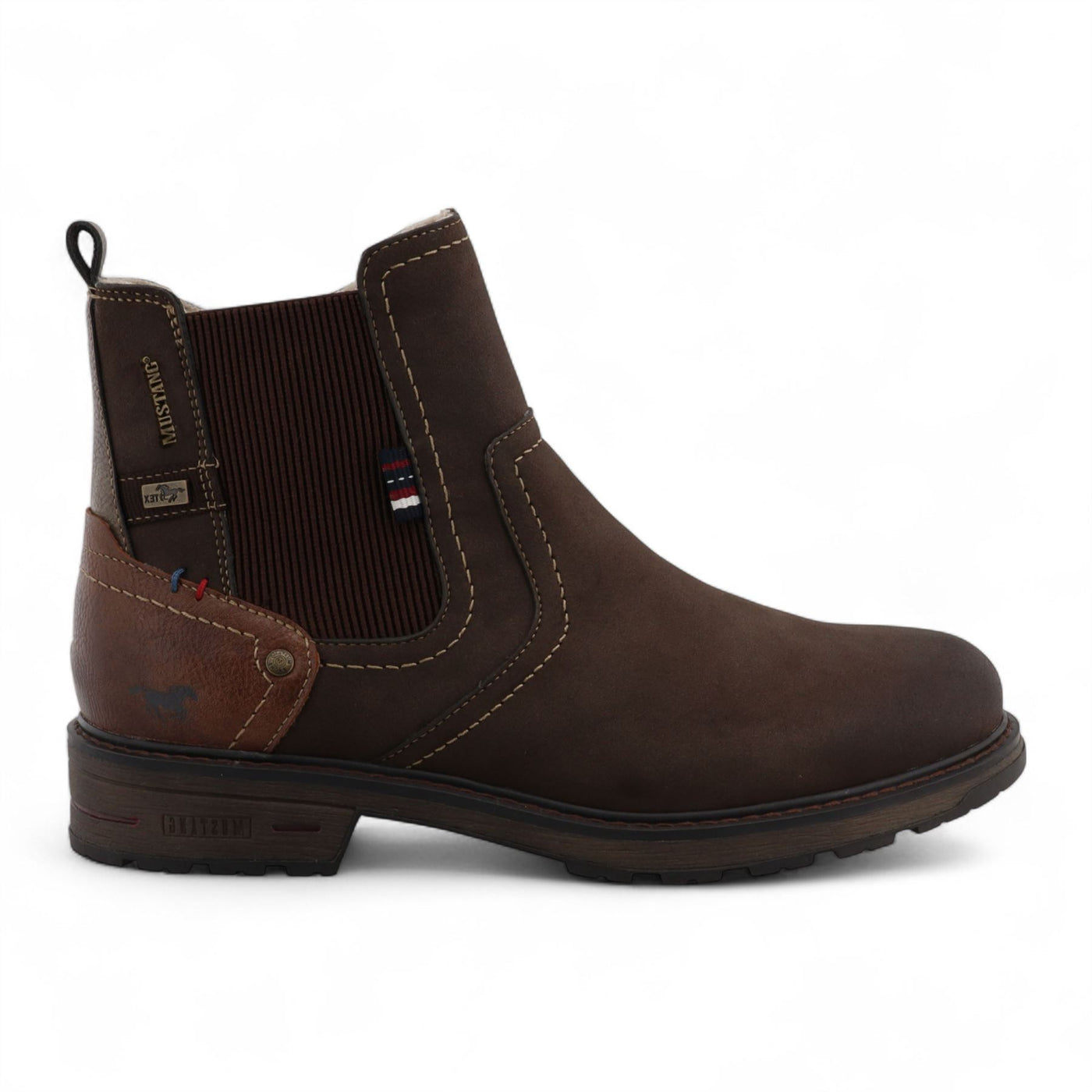Mustang Men's Mokka Brown Water-Resistant Chelsea Ankle Boots