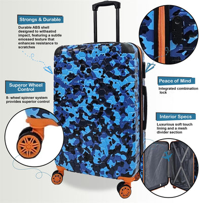 Hardshell Cabin Robust 8 Wheel ABS Luggage Travel Bag