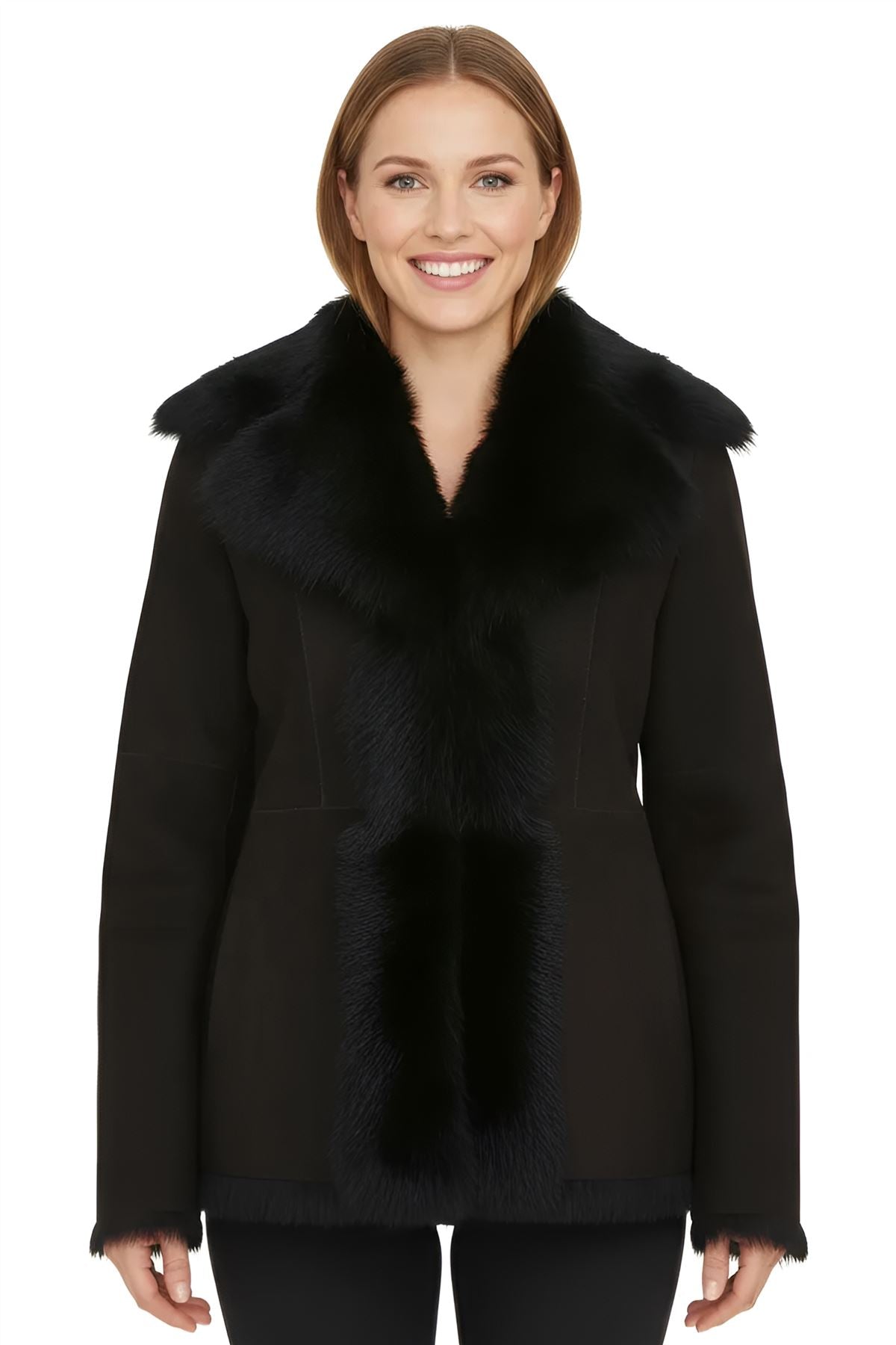 Women's Sheepskin Toscana Shearling Suede Leather Jacket - Noiré