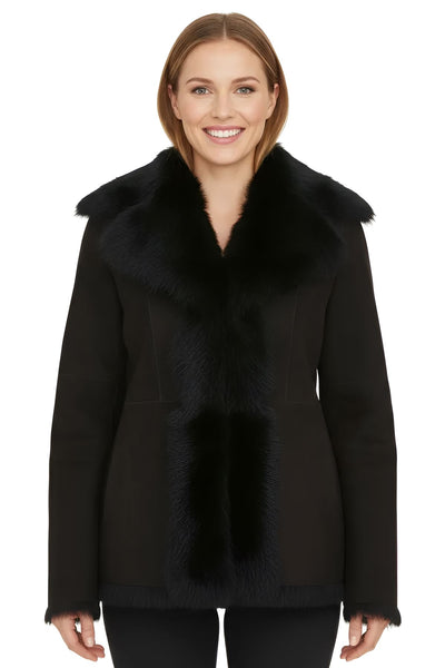 Women's Sheepskin Toscana Shearling Suede Leather Jacket - Noiré