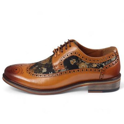 Justin Reess Men's Leather Floral Brogue Shoes - Ross