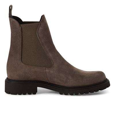 Tamaris Womens Taupe Brown Leather Classic High Chelsea Ankle Boots