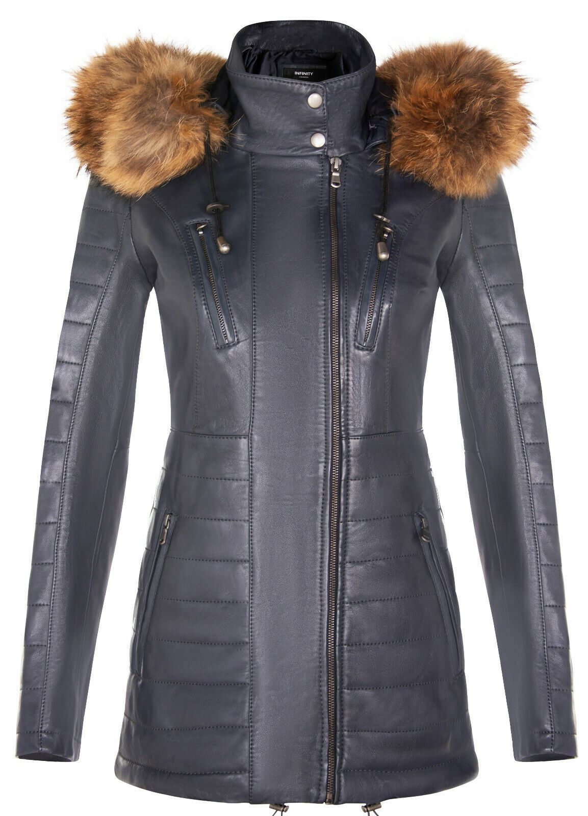 Giacca parka in pelle trapuntata da donna - Curitiba