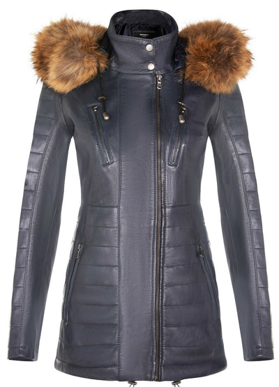 Giacca parka in pelle trapuntata da donna - Curitiba