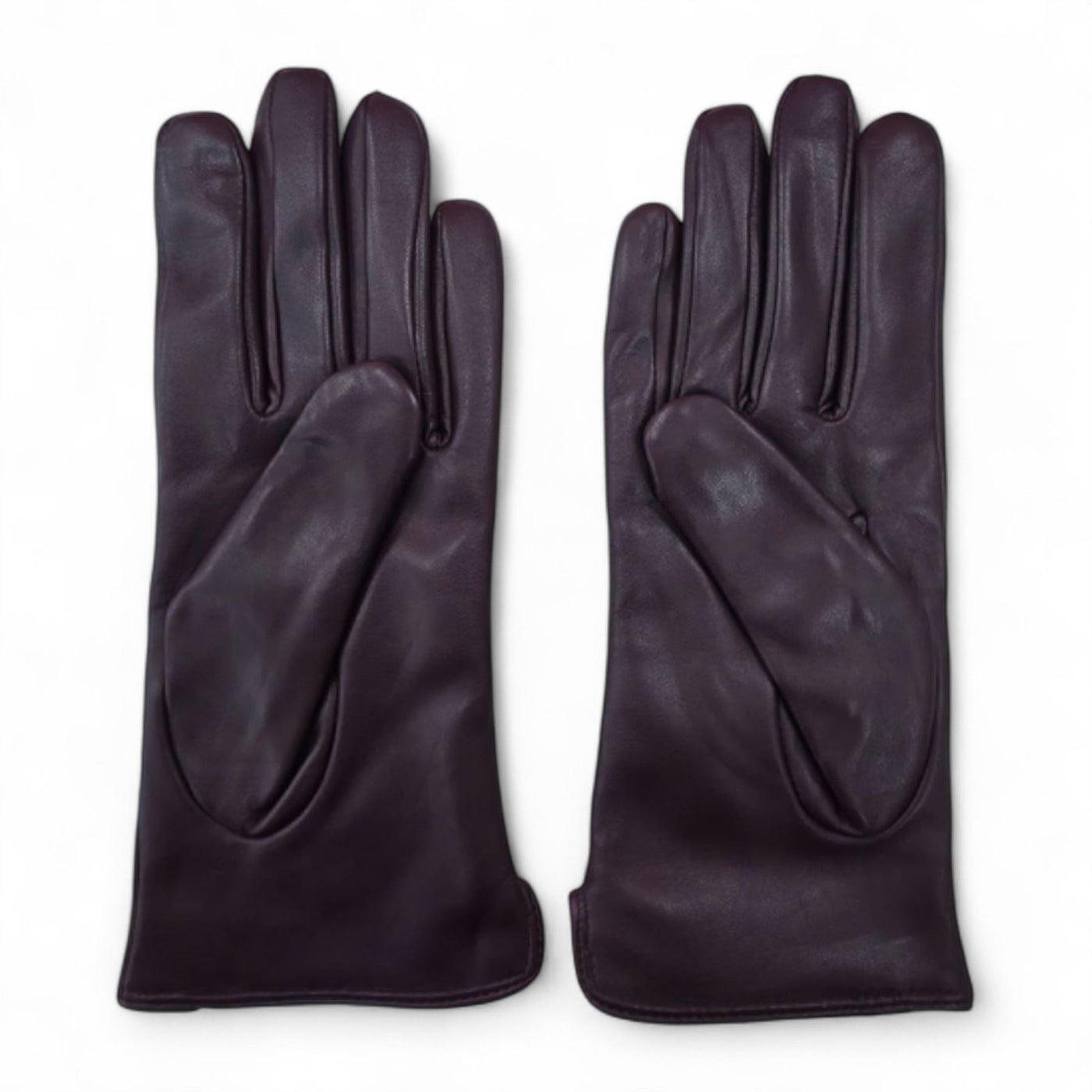 Womens Italian Leather Winter Stitch Line Design Soft Wool Lining Gloves - L-GLV-301