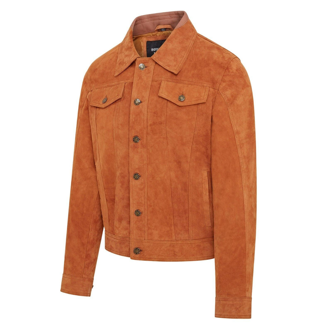 Mens Trucker Goat Suede Western Leather Jeans Jacket - Yangon