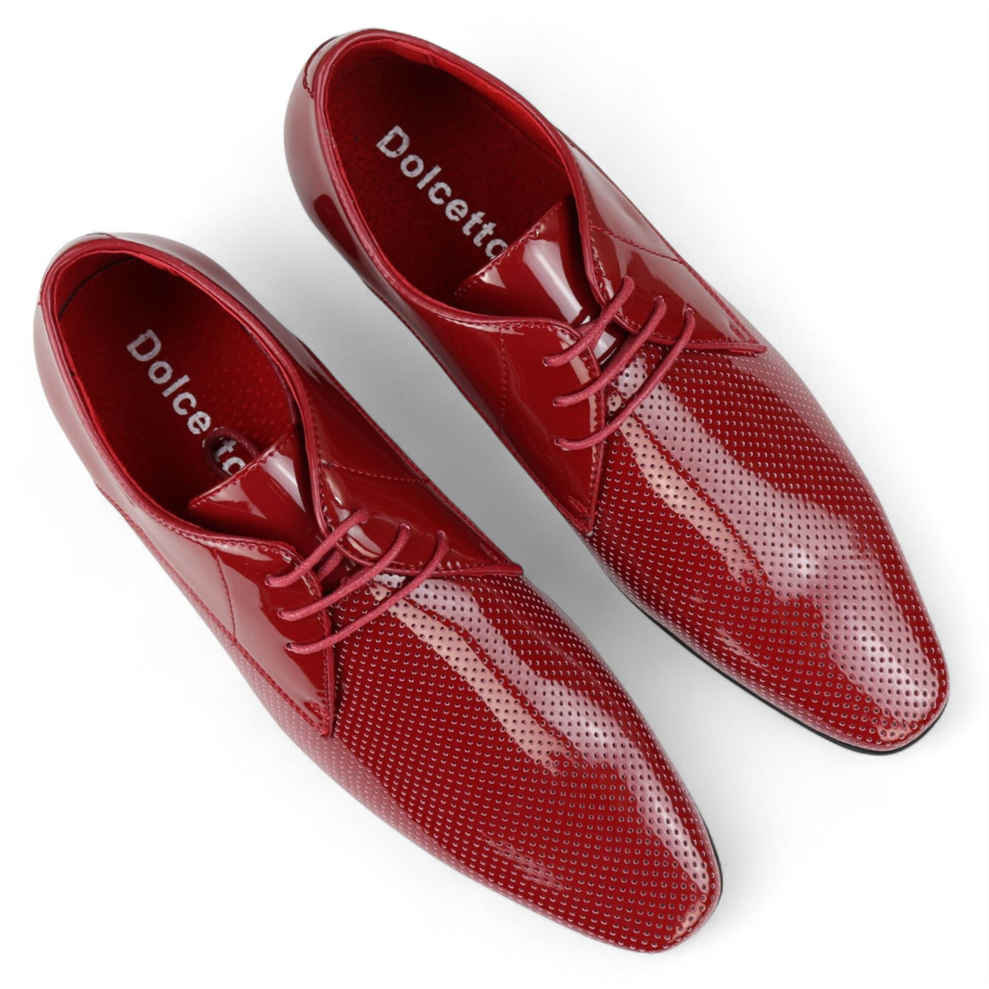 Men’s Pointed Toe Formal Lace Up Perforated Shoes