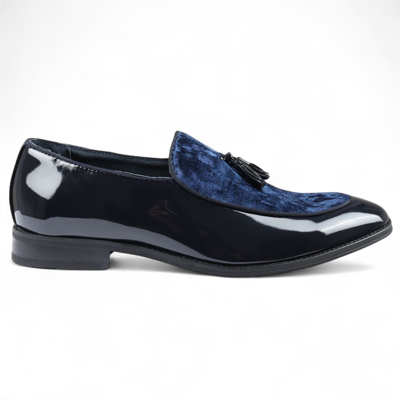 Men's Velvet Tassel Loafers Formal Patent Dress Shoes