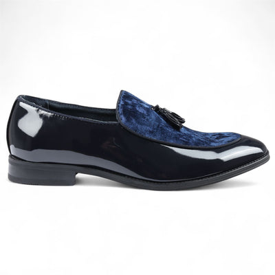 Men's Velvet Tassel Loafers Formal Patent Dress Shoes