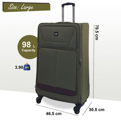 Soft 3 pcs Luggage Suitcase Set Cabin Light Travel Bags