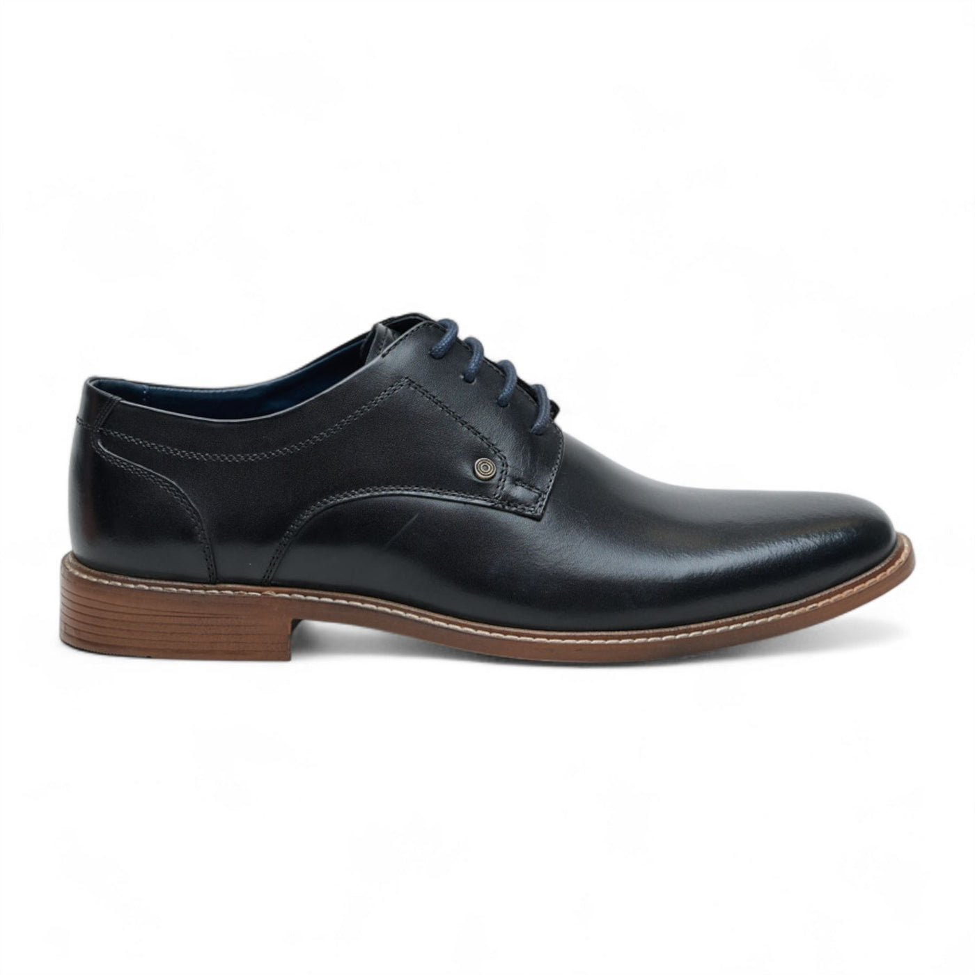Ben Sherman Men's Black Leather Oxford Brogue Formal Derby Shoes - Pethick