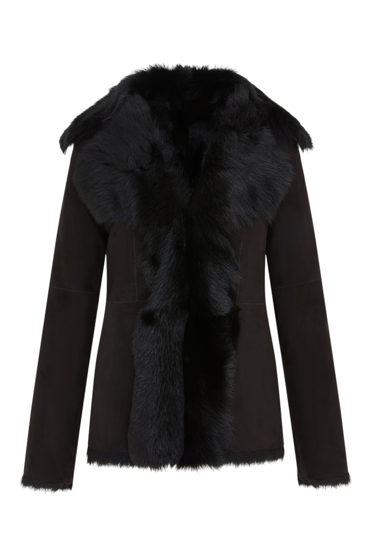 Women's Sheepskin Toscana Shearling Suede Leather Jacket - Noiré