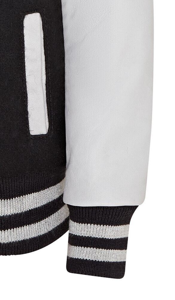 Bomber Varsity in lana per bambini con maniche in vera pelle 3-13