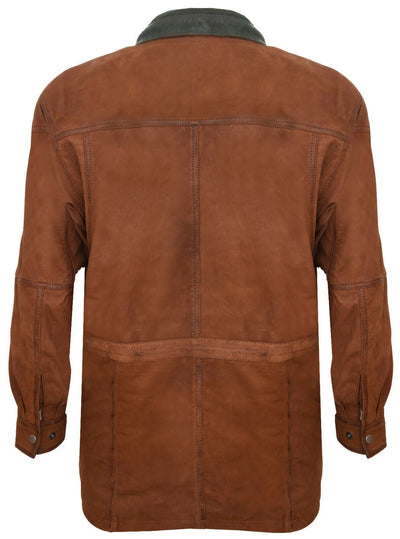 Mens Soft Italian Leather Parka Coat-Winnipeg