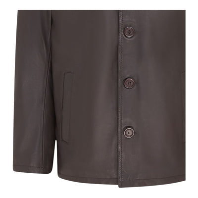 Men’s 4 Button Italian Leather Blazer Jacket - Loxton