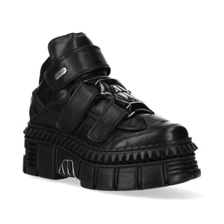New Rock Metallic Ankle Leather Boots-WALL285-S3