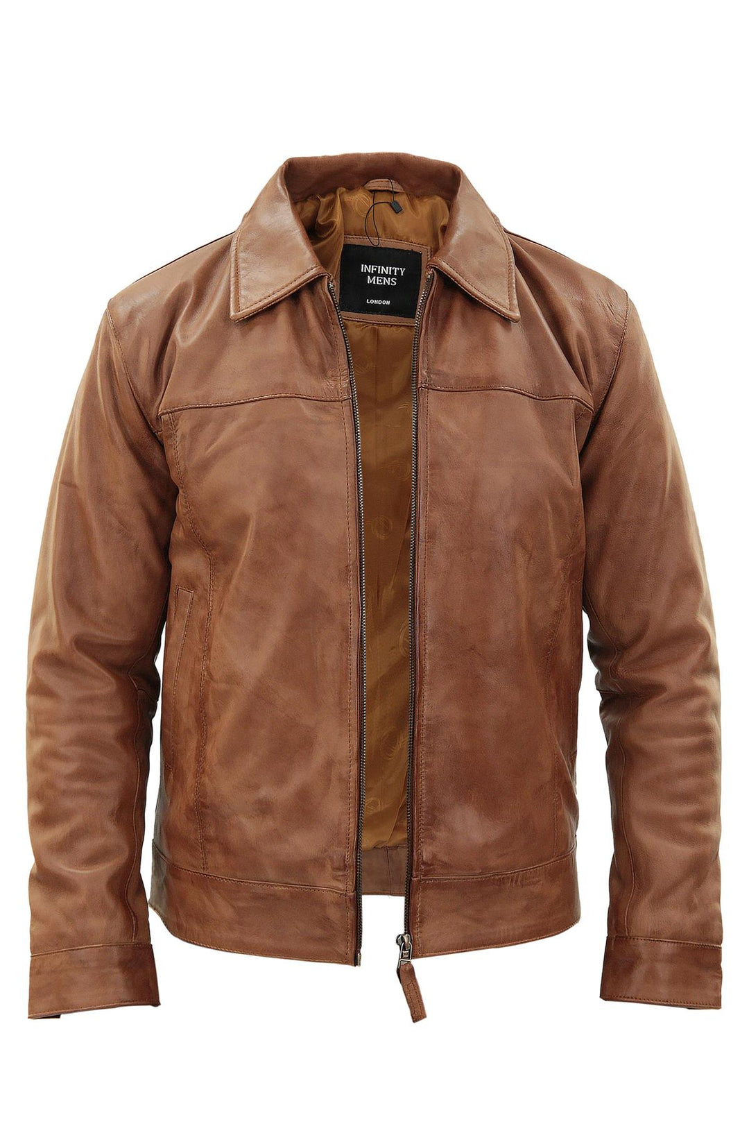 Mens Leather Harrington Jacket-Shanghai – Infinity Leather