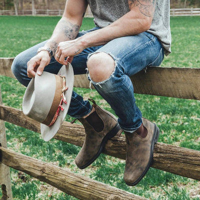 Blundstone #1306 Rustic Brown Chelsea Boot with Cream