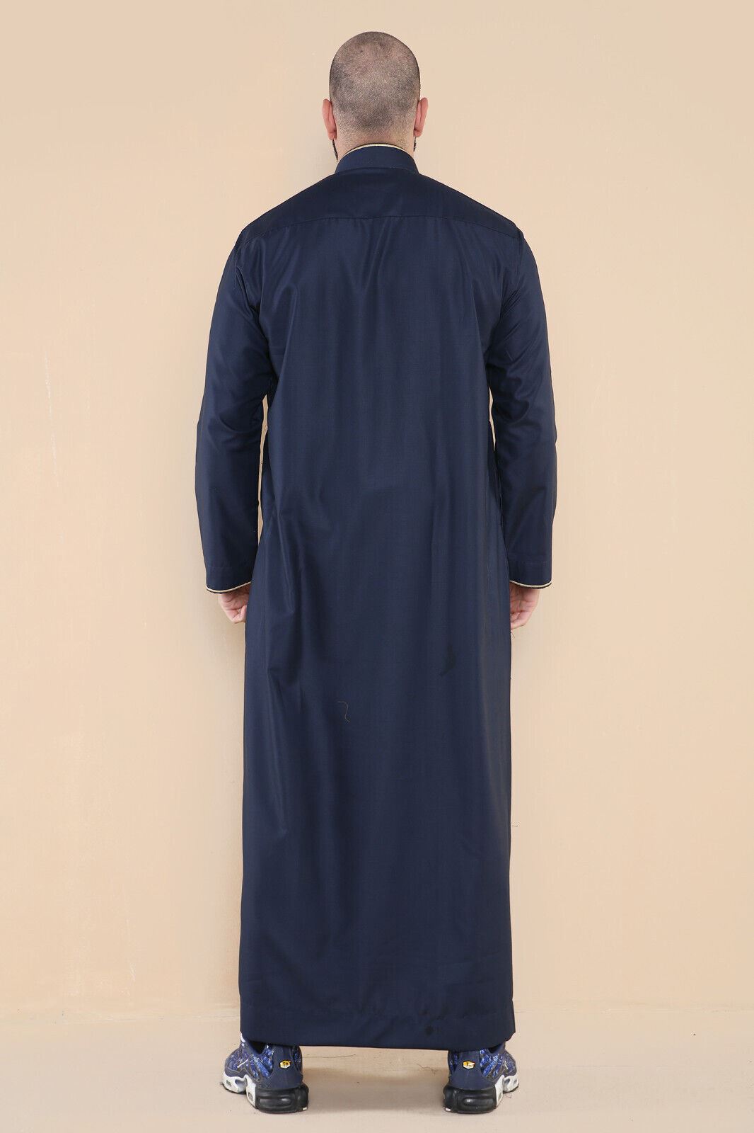 Mens Thobe Jubba Emirati Islamic Arabic Eid Embroidery Kaftan Jubbah Robe