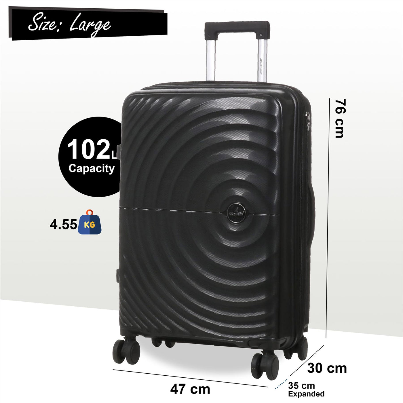 Expandable Hard Shell 8 Wheels Luggage Travel Cabin Suitcase Set