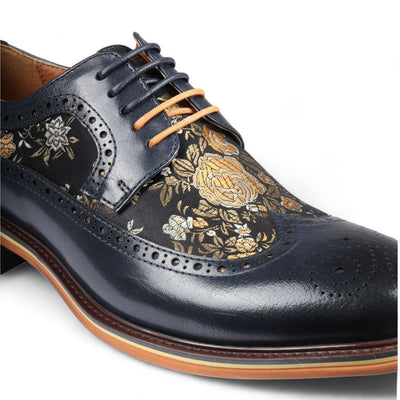 Justin Reess Men's Leather Floral Brogue Shoes - Ross