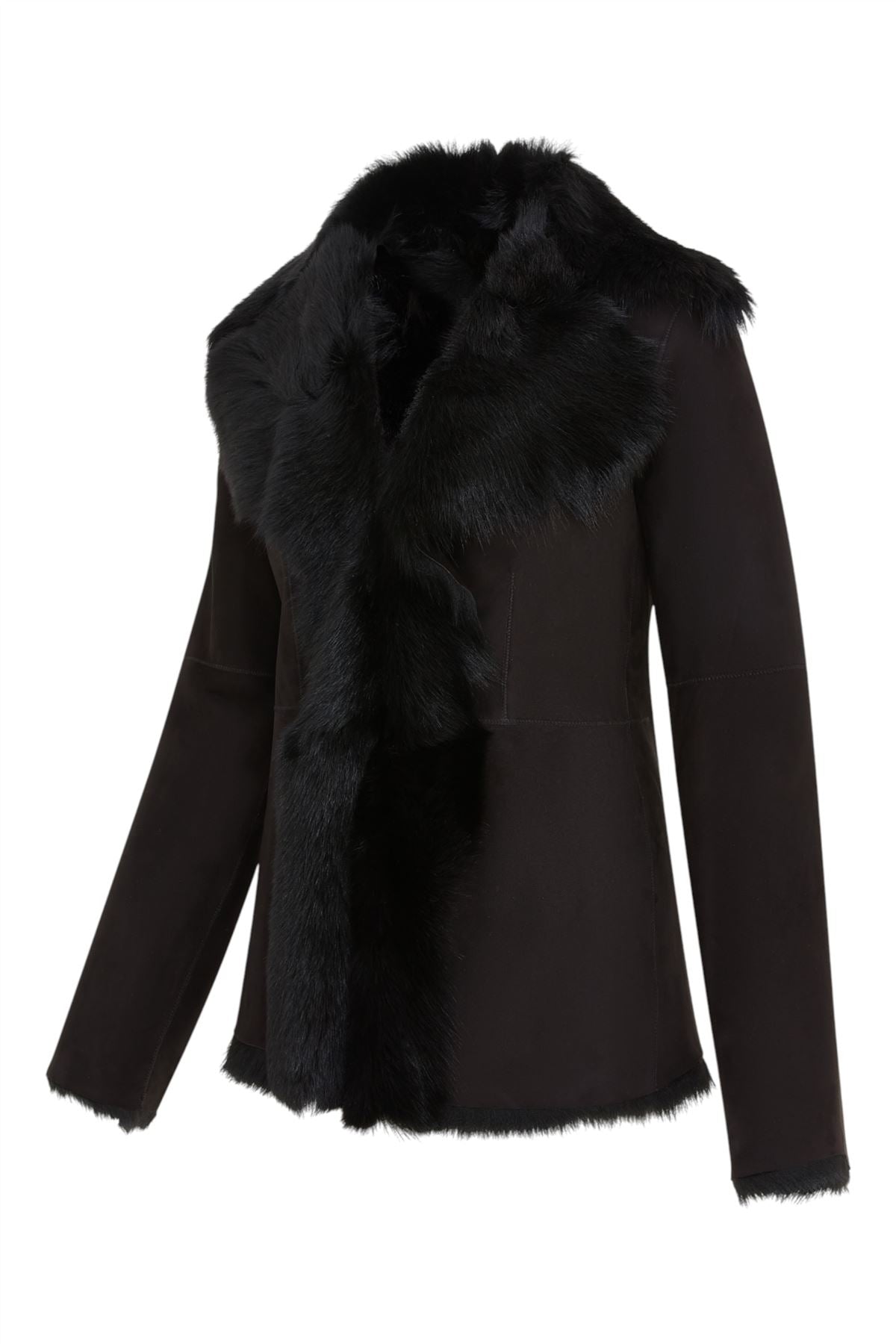 Women's Sheepskin Toscana Shearling Suede Leather Jacket - Noiré