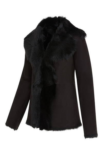 Women's Sheepskin Toscana Shearling Suede Leather Jacket - Noiré