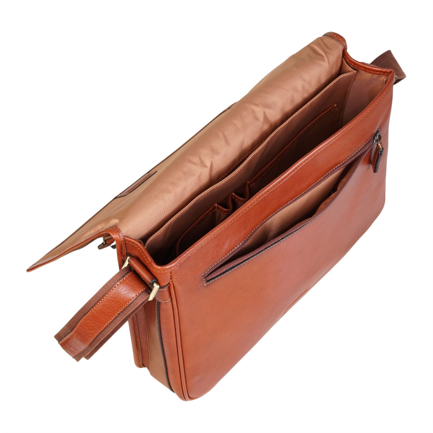 Genuine Leather Laptop Satchel Messenger Shoulder Bag - Astor
